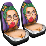 Punk Girl And Lollipop Print Universal Fit Car Seat Covers 102422