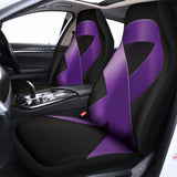 Purple All Cancer Awareness Ribbon Print Universal Fit Car Seat Covers 102422