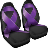 Purple All Cancer Awareness Ribbon Print Universal Fit Car Seat Covers 102422