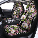Purple Alstroemeria Zigzag Pattern Print Universal Fit Car Seat Covers 102422