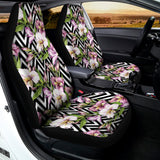 Purple Alstroemeria Zigzag Pattern Print Universal Fit Car Seat Covers 102422