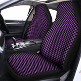 Purple And Black Checkered Pattern Print Universal Fit Car Seat Covers 102422
