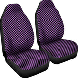 Purple And Black Checkered Pattern Print Universal Fit Car Seat Covers 102422