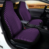 Purple And Black Checkered Pattern Print Universal Fit Car Seat Covers 102422