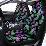 Purple And Green Leaf Pattern Print Universal Fit Car Seat Covers 102422