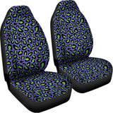 Purple And Green Leopard Pattern Print Universal Fit Car Seat Covers 102422