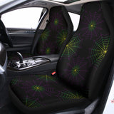 Purple And Green Spider Web Print Universal Fit Car Seat Covers 102422