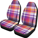 Purple And Orange Madras Plaid Print Universal Fit Car Seat Covers 102422