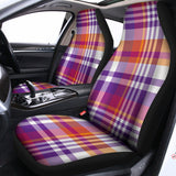 Purple And Orange Madras Plaid Print Universal Fit Car Seat Covers 102422