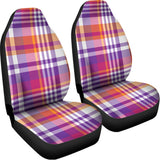 Purple And Orange Madras Plaid Print Universal Fit Car Seat Covers 102422