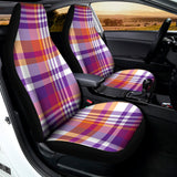 Purple And Orange Madras Plaid Print Universal Fit Car Seat Covers 102422