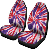 Purple And Red Spider Tie Dye Print Universal Fit Car Seat Covers 102422