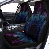 Purple And Teal Dark Mandala Print Universal Fit Car Seat Covers 102422