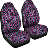 Purple And Teal Leopard Pattern Print Universal Fit Car Seat Covers 102422