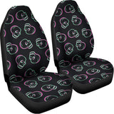 Purple And Teal Skull Pattern Print Universal Fit Car Seat Covers 102422