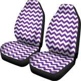 Purple And White Chevron Pattern Print Universal Fit Car Seat Covers 102422