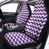 Purple And White Chevron Pattern Print Universal Fit Car Seat Covers 102422
