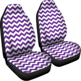 Purple And White Chevron Pattern Print Universal Fit Car Seat Covers 102422
