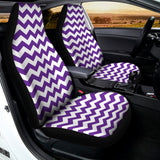 Purple And White Chevron Pattern Print Universal Fit Car Seat Covers 102422