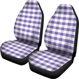 Purple And White Gingham Pattern Print Universal Fit Car Seat Covers 102422