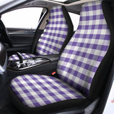 Purple And White Gingham Pattern Print Universal Fit Car Seat Covers 102422
