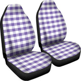 Purple And White Gingham Pattern Print Universal Fit Car Seat Covers 102422