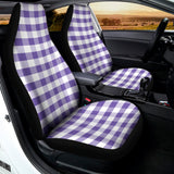 Purple And White Gingham Pattern Print Universal Fit Car Seat Covers 102422