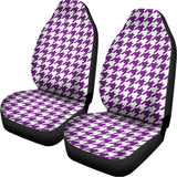 Purple And White Houndstooth Print Universal Fit Car Seat Covers 102422