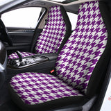 Purple And White Houndstooth Print Universal Fit Car Seat Covers 102422