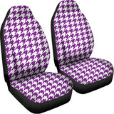 Purple And White Houndstooth Print Universal Fit Car Seat Covers 102422