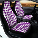 Purple And White Houndstooth Print Universal Fit Car Seat Covers 102422