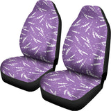 Purple And White Lavender Pattern Print Universal Fit Car Seat Covers 102422