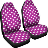 Purple And White Polka Dot Pattern Print Universal Fit Car Seat Covers 102422