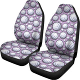 Purple And White Volleyball Print Universal Fit Car Seat Covers 102422