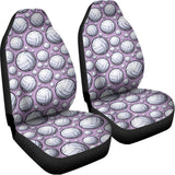 Purple And White Volleyball Print Universal Fit Car Seat Covers 102422