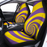 Purple And Yellow Spiral Illusion Print Universal Fit Car Seat Covers 102422