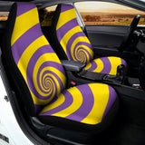 Purple And Yellow Spiral Illusion Print Universal Fit Car Seat Covers 102422