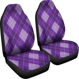 Purple Argyle Pattern Print Universal Fit Car Seat Covers 102422