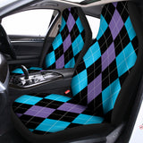 Purple Black And Blue Argyle Print Universal Fit Car Seat Covers 102422