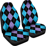 Purple Black And Blue Argyle Print Universal Fit Car Seat Covers 102422