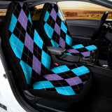 Purple Black And Blue Argyle Print Universal Fit Car Seat Covers 102422