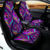 Purple Bohemian Peacock Feather Print Universal Fit Car Seat Covers 102422