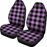 Purple Buffalo Plaid Print Universal Fit Car Seat Covers 102422