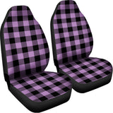 Purple Buffalo Plaid Print Universal Fit Car Seat Covers 102422