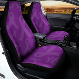Purple Cancer Awareness Ribbon Print Universal Fit Car Seat Covers 102422