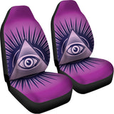 Purple Eye of Providence Print Universal Fit Car Seat Covers 102422
