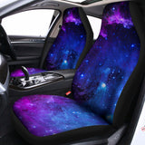 Purple Galaxy Space Blue Starfield Print Universal Fit Car Seat Covers 102422