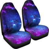 Purple Galaxy Space Blue Starfield Print Universal Fit Car Seat Covers 102422