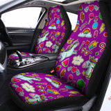 Purple Girly Unicorn Pattern Print Universal Fit Car Seat Covers 102422