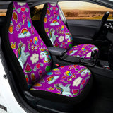 Purple Girly Unicorn Pattern Print Universal Fit Car Seat Covers 102422